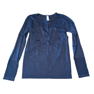 Fabletics Chic Navy Blue Mesh Top